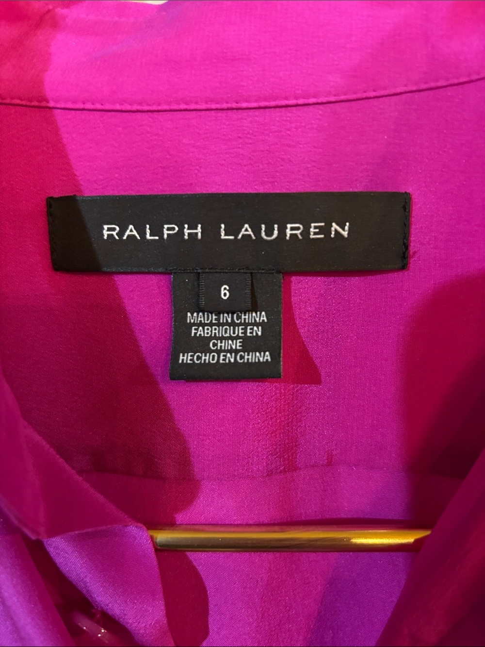 Ralph Lauren Black Label SILK Button-Front Long Sleeve Blouse - Picture 3 of 7